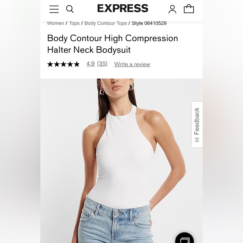Express Body Contour Collection White Bodysuit
